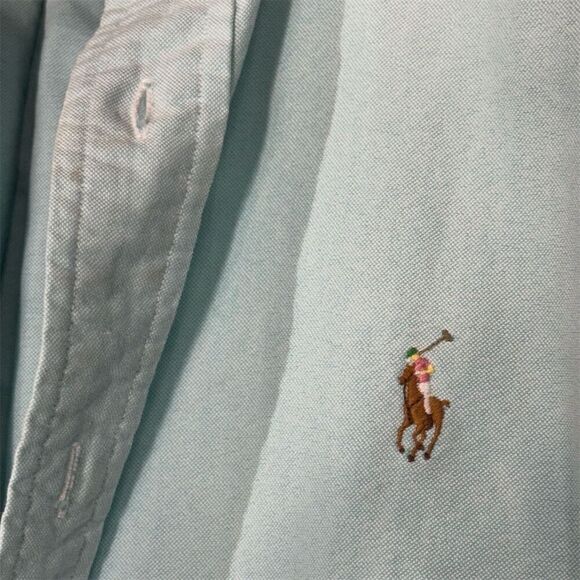 Ralph Lauren XL Aqua Mint Button Down Shirt Classic Fit Cotton Preppy Old Money - Picture 2 of 8